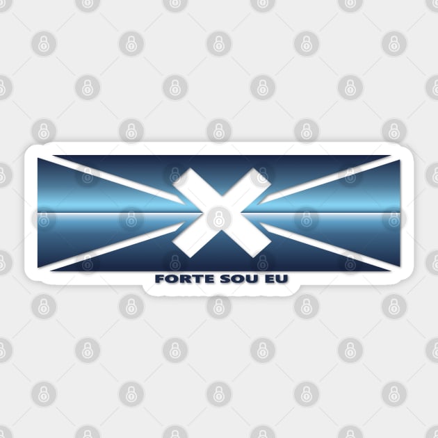 STRONG. FORTE SOU EU. BLUE. SAMER BRASIL Sticker by Samer Brasil